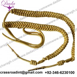Gold Leading Officers Aiguillette Ceremonial Dress Shoulder Cord Military