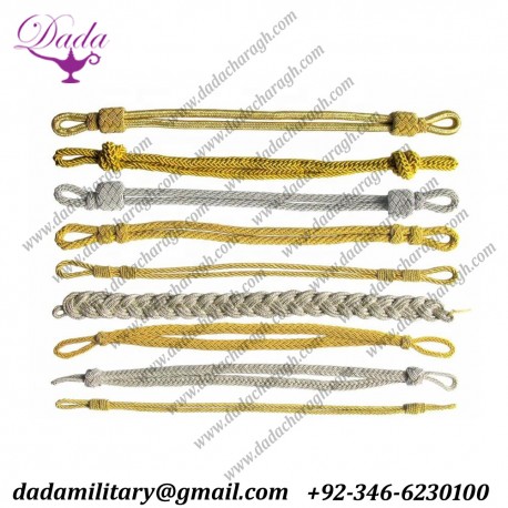High Quality Officer Cap Cord Metallic Wire & Silk  Hat Cord  Military Cap Cord