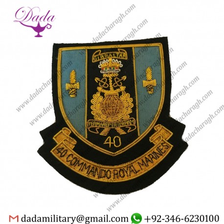 40 Commando Royal Marines emblem Military Blazer Badge Wire Bullion Badge