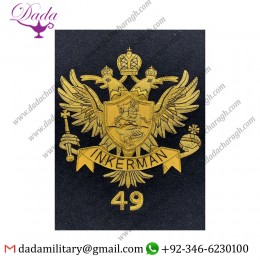 49 Inkerman emblem Badge Handmade With Bullion And Wire On Black Blazer Bullion Badge