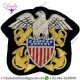 100% Hand Embroidered USN motif Metal Thread Bullion Wire American Navy Officer Crest ,Badge, Military Shadow Box, Patches