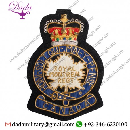 1151 Royal Montreal Reg Crest Hand Embroidery Blazer Badge