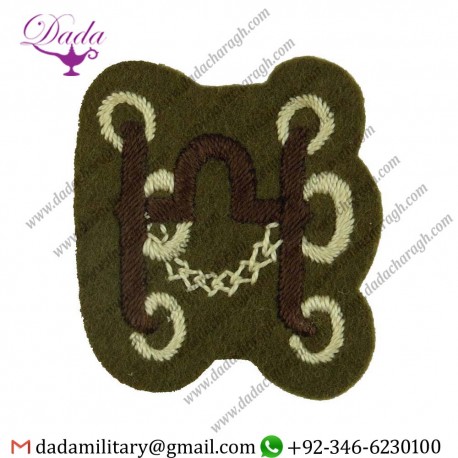 Applique Embroidery Badge hand embroidery badges Bit Saddle & Harness maker Brown On Khaki Embroidered Army 