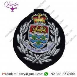 Blazer Badge badge cap royal Cayman islands police service silver gold