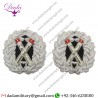 Blazer Badge badge crossed tipstave in silver wreath red tips