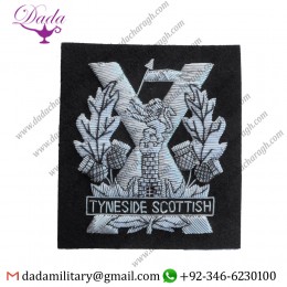 Blazer Patch Tyneside Scottish Blazer Badge British Army Silver Bullion Wire