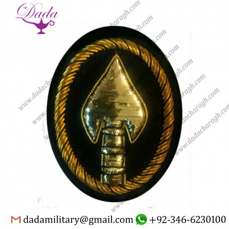Blazer Patch United States Special Operations Command Insignia Gold Bullion Hand Embroidered