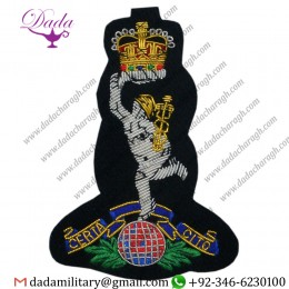 Bullion Badge Royal Corps Of Signals Blazer Badge Bullion Wire Hand Embroidery