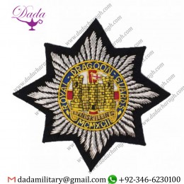 Bullion Badge Royal Dragoon Guards Wire Embroidered Bullion Blazer Badge Army