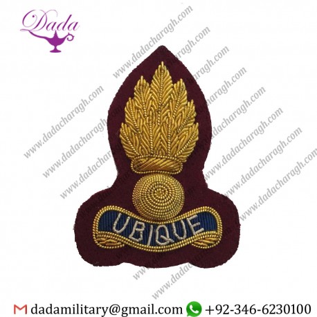 Bullion Badge Royal Engineers Embroidered Maroon Officers Beret Badge, Para Re, Hat, Headwear