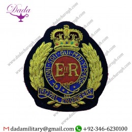 Bullion Badge Royal Engineers Wire Embroidered Bullion Blazer Badge - British Army