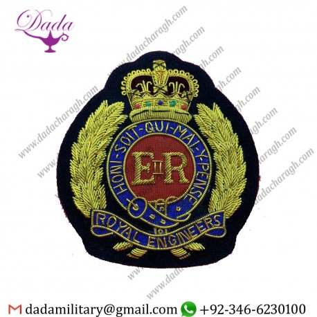 Bullion Badge Royal Engineers Wire Embroidered Bullion Blazer Badge - British Army