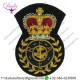 Bullion Badge Royal Fleet Auxiliary Chief Petty Officers Full Size Queen Crown Bullion Wire embroidered Naval Cap Badge 