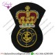 Bullion Badge Royal Fleet Auxiliary Petty Officers Full Size Queen Crown Bullion Wire embroidered Naval Cap Badge Or Cap Tally
