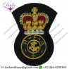 Bullion Badge Royal Fleet Auxiliary Petty Officers Full Size Queen Crown Bullion Wire embroidered Naval Cap Badge Or Cap Tally