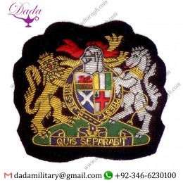 Bullion Patches Blazer Badge Bullion Wire Hand Made Embroidery