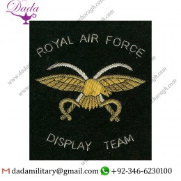 Bullion Patches Blazer Badge Gold Silver Wire Raf Display Team 12cm X 12cm