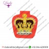 Bullion Patches British Army Dress Braided Wo2 Warrant Officers Crown On Red