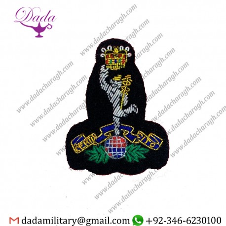 Bullion Patches British Army Royal Signals Embroidered Bullion And Wire Officers Cap Badge