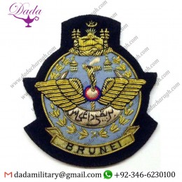 Bullion Patches Brunei Royal Air Force Hat Cap Commodore Bullion Badge