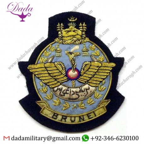 Bullion Patches Brunei Royal Air Force Hat Cap Commodore Bullion Badge
