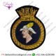 Bullion Wire Rn Hms Hermes Classic Hand Made Bullion Wired Blazer Patch Badge 9cm