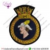 Bullion Wire Rn Hms Hermes Classic Hand Made Bullion Wired Blazer Patch Badge 9cm