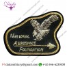 Custom Made Gold Embroidered Embroidery Badges Gold Bullion Wire Badges