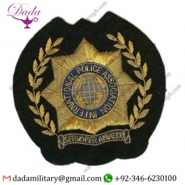 Custom Made Gold Embroidered Embroidery Bullion Wire Emblems & Badges