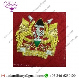 Custom Made Gold Embroidery Patch Embroidered Bullion Wire Blazer Badges