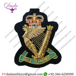 Custom Royal Ulster Rifles, Blazer Badge Wire Bullion Badge 7.5cm X 10cm