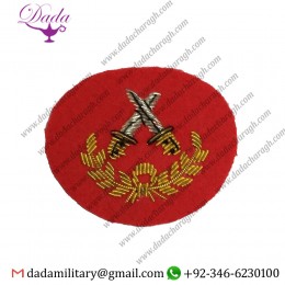 Custom Senior Brecon Red Mess Dress Sleeve Badge, Army, Military, Cross Daggers Wreath