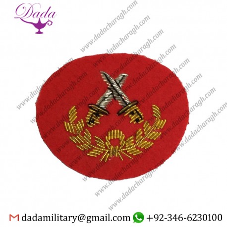 Custom Senior Brecon Red Mess Dress Sleeve Badge, Army, Military, Cross Daggers Wreath