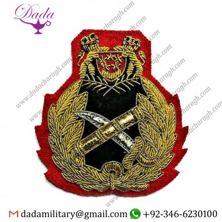 Custom Singapore General Hat Cap Badge Hand Embroidered