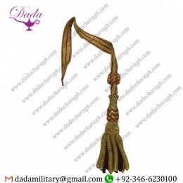 Gold and Brown spiral bullion fringe Port epee sword Knots