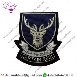 Customized Goldwork Enmore Park Golf Club Badge Balzer Badge Handmade Bullion And Wire Badge