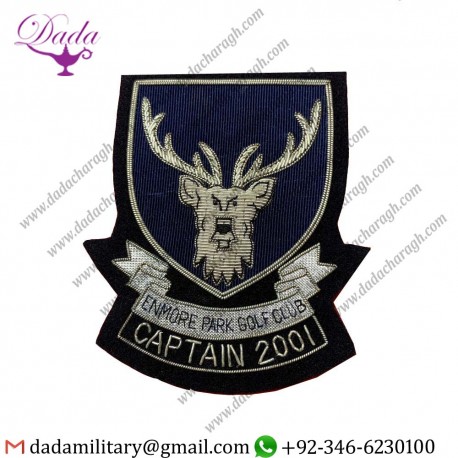 Customized Goldwork Enmore Park Golf Club Badge Balzer Badge Handmade Bullion And Wire Badge