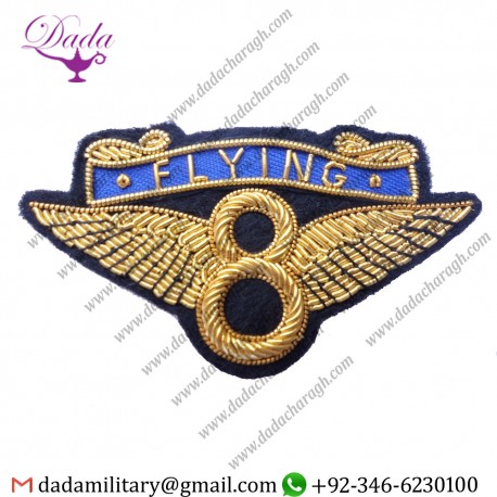 Customized Goldwork Flying 8 Motorcycle Badge Patch Coventry Eagle
