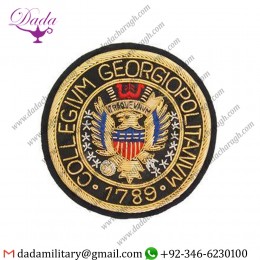 Customized Goldwork Georgetown University Badge