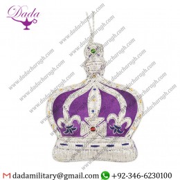 Embroidered Crest Badges Crown Of India Luxury Embroidered Tree Decoration