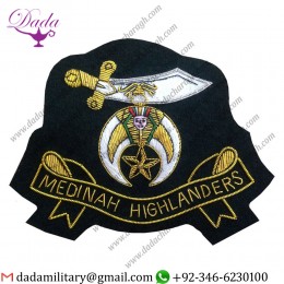 Embroidered Crest Badges Custom Indian Silk Hand Embroidered Patch Badge