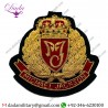 Embroidered Crest Badges Customized Hand Embroidery Bullion Wire Badges