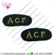 Goldwork Bullion Badge Acf Gold On Green Titles, Pair Mess Dress, Army, A.c.f, Military, Cadet Force