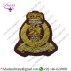 Goldwork Bullion Badge Agc Officers Beret Badge, Adjutant Generals Corps, Army, Military, Maroon Back