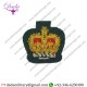 Hand Embroidered Badge Queen S Crown Gold On Green Size 472x336