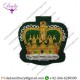Hand Embroidered Badge Queen S Crown Gold On Green Size