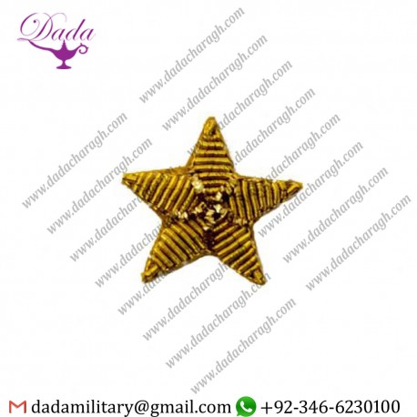 Hand Embroidered Badge Star Gold 25mm Sold Each