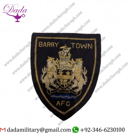 Hand Embroidered Barry Town United Badge Handmade