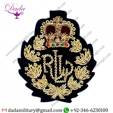 Handmade Badge Bullion Wire Blazer Badge For University
