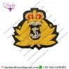 Handmade Badge Bullion Wire Blazer Naval Queen’s Crown Royal Navy Cap Badge